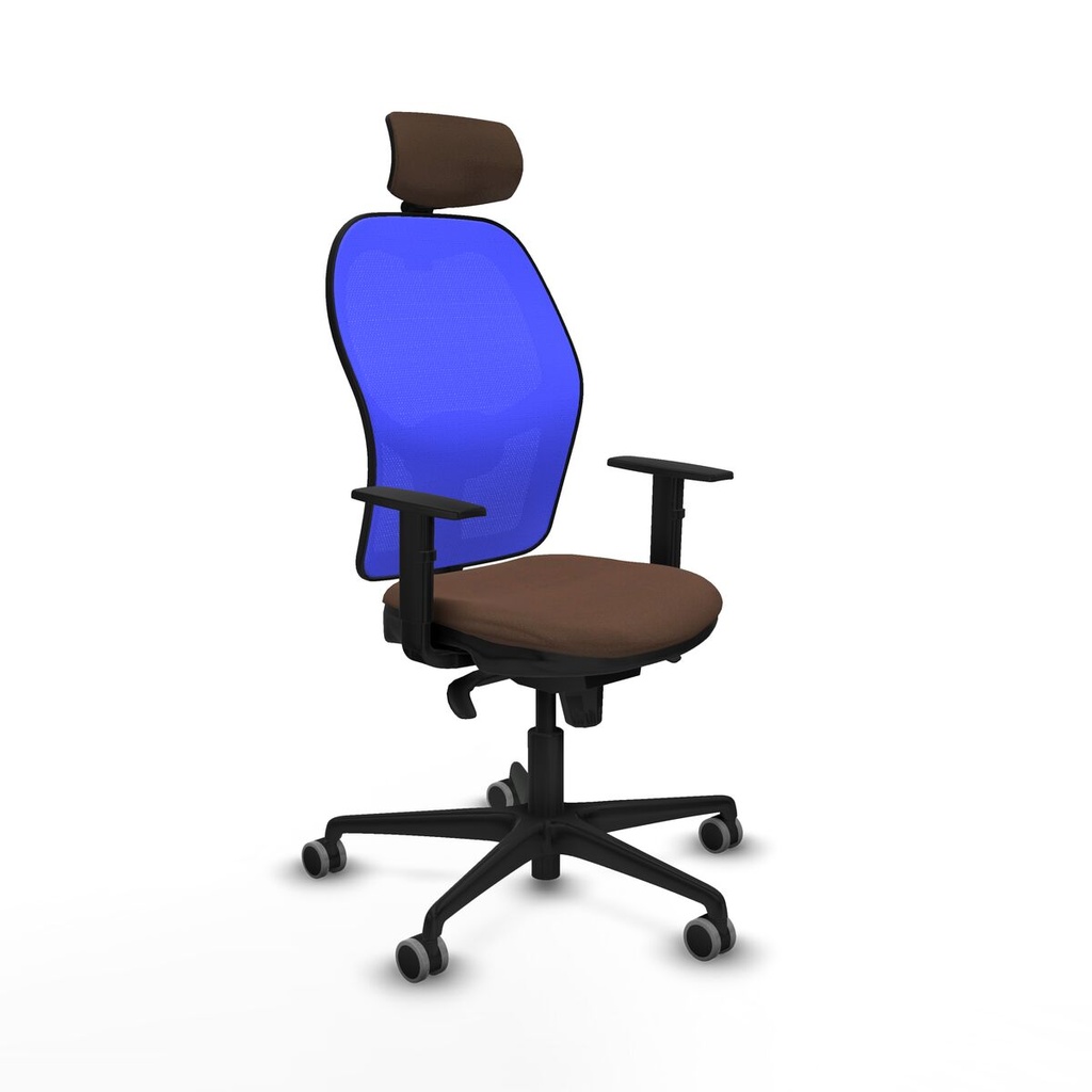 Office Chair with Headrest Piqueras y Crespo 1D036G2 Blue Dark brown