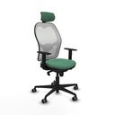 Silla de Oficina con Cabecero Piqueras y Crespo 1D036G2 Verde Esmeralda