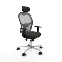 Silla de Oficina con Cabecero Piqueras y Crespo 1D086N2 Negro