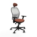 Silla de Oficina con Cabecero Piqueras y Crespo 3D036G1 Blanco Marrón