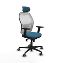 Office Chair with Headrest Piqueras y Crespo 2D036G2 White Petroleum green