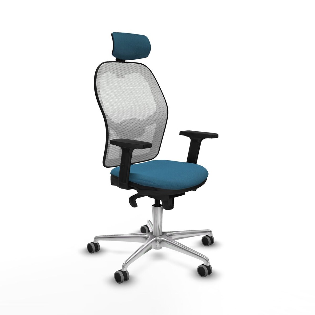 Office Chair with Headrest Piqueras y Crespo 2D086G2 White Petroleum green