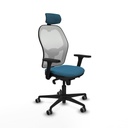 Office Chair with Headrest Piqueras y Crespo 3D036G2 White Petroleum green