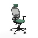 Silla de Oficina con Cabecero Piqueras y Crespo 2D036G2 Verde Esmeralda