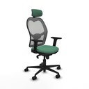 Silla de Oficina con Cabecero Piqueras y Crespo 2D036N2 Verde Esmeralda