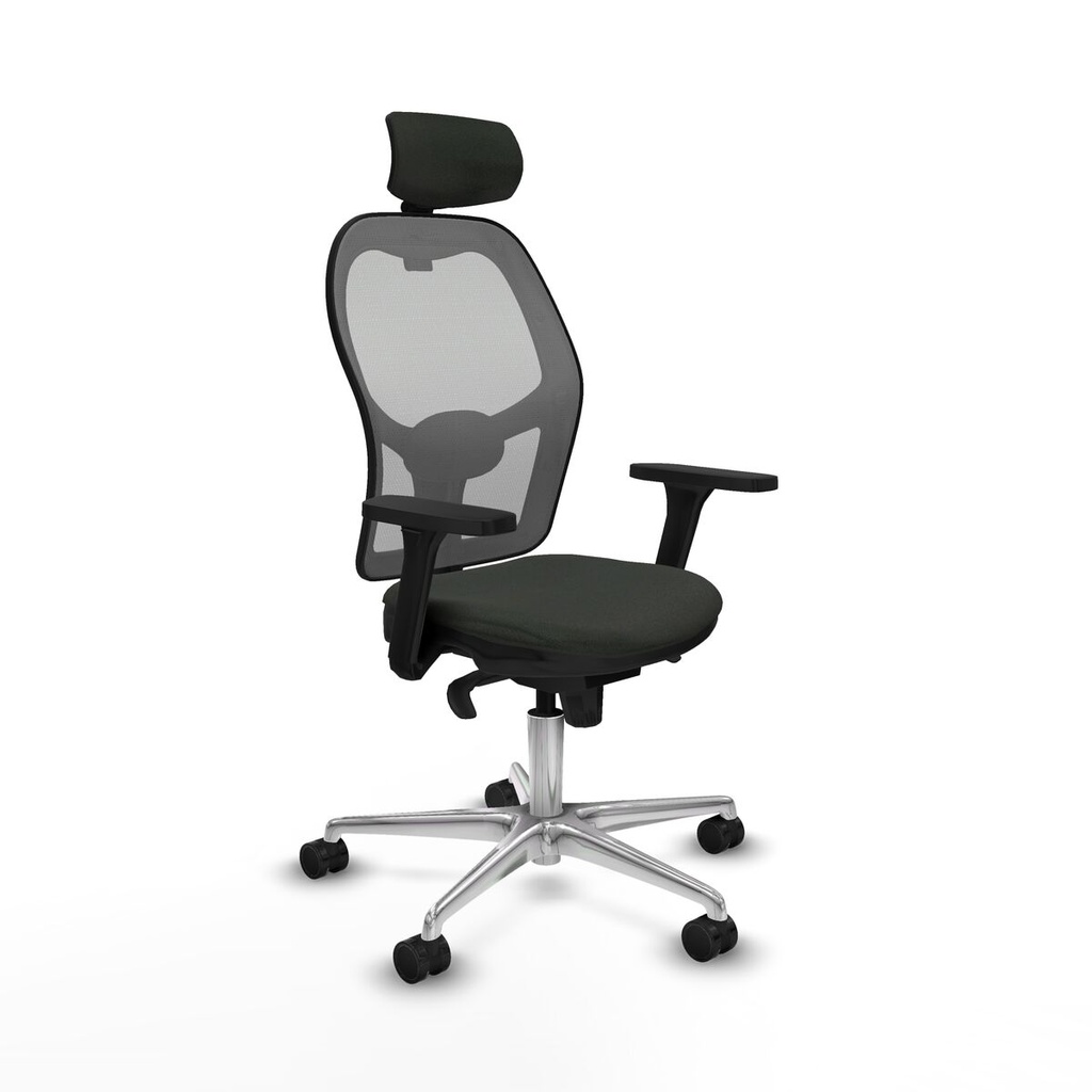 Silla de Oficina con Cabecero Piqueras y Crespo 3D086N2 Negro
