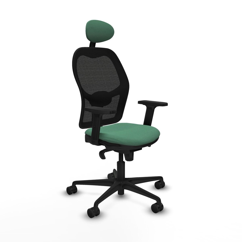 Silla de Oficina con Cabecero Piqueras y Crespo 2D036N1 Verde Esmeralda