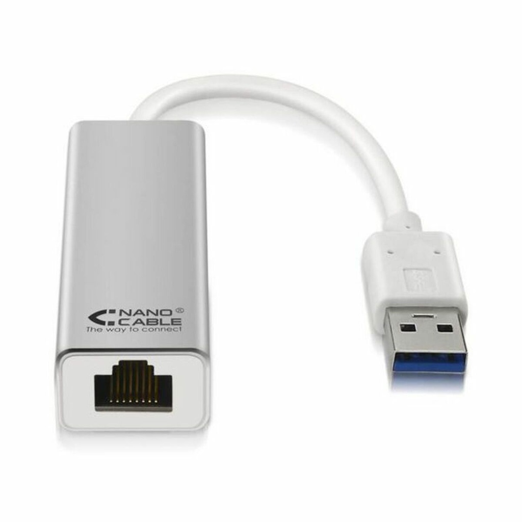 Adaptador USB-C a Red RJ45 NANOCABLE USB 3.0/RJ-45, 0.15m