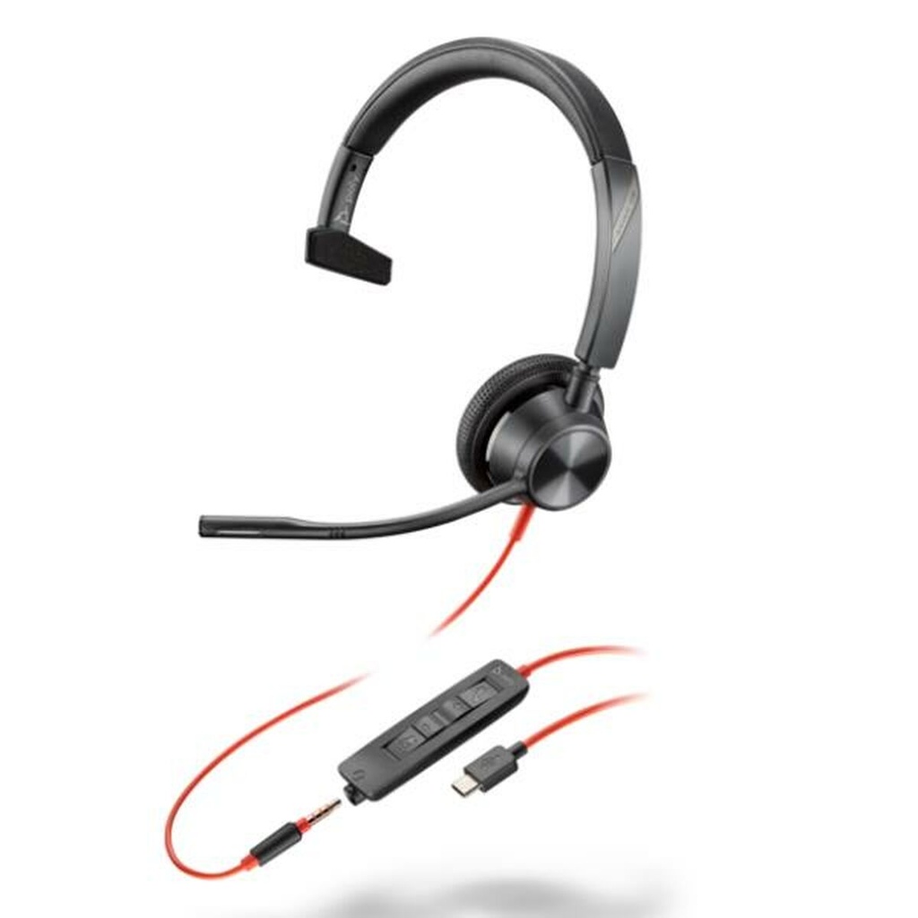 Auricular con Micrófono Poly Blackwire 3315 Negro