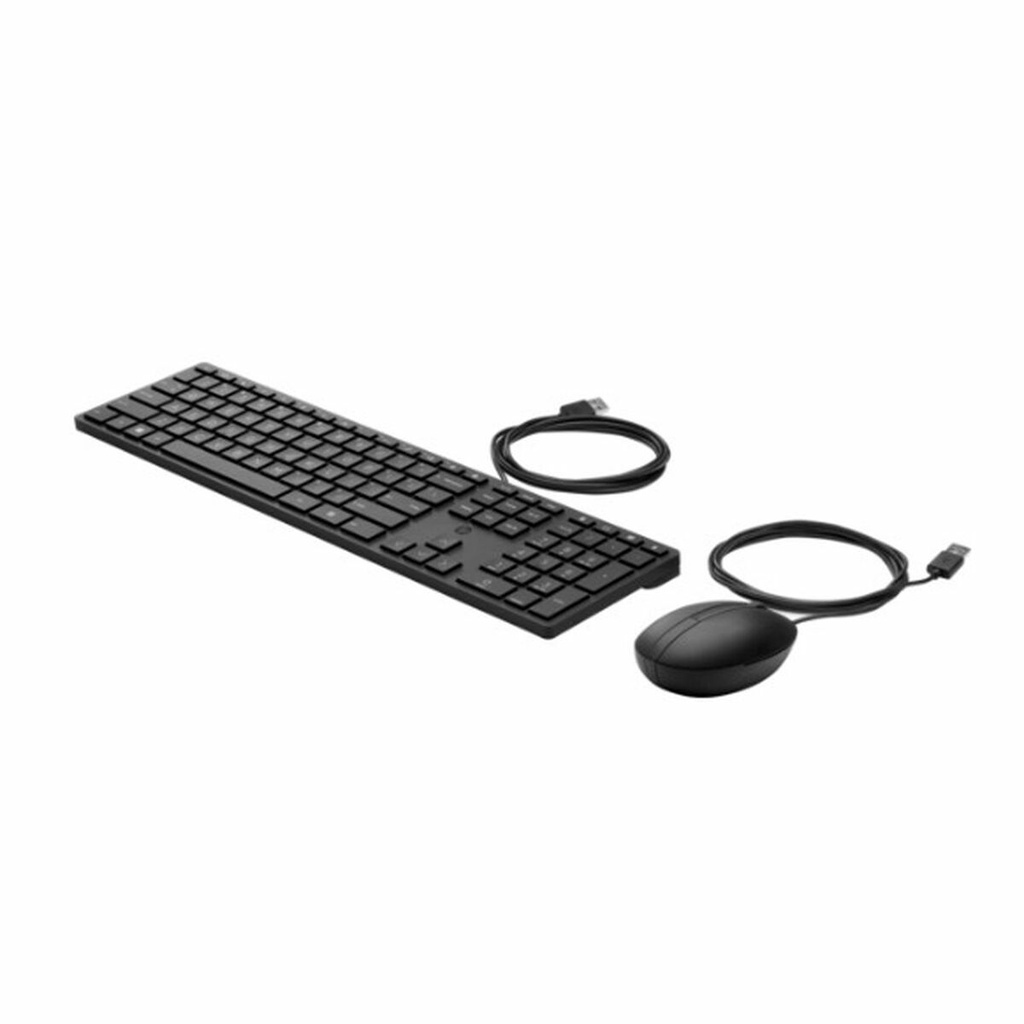 Keyboard and Mouse HP 9SR36UT Black Spanish Qwerty