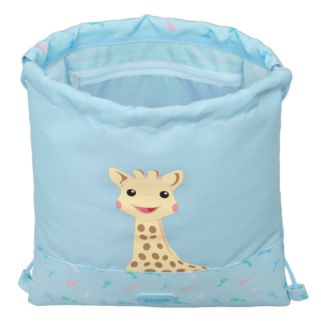 Bolsa Mochila con Cuerdas Sophie la Girafe Azul 26 x 34 x 1 cm