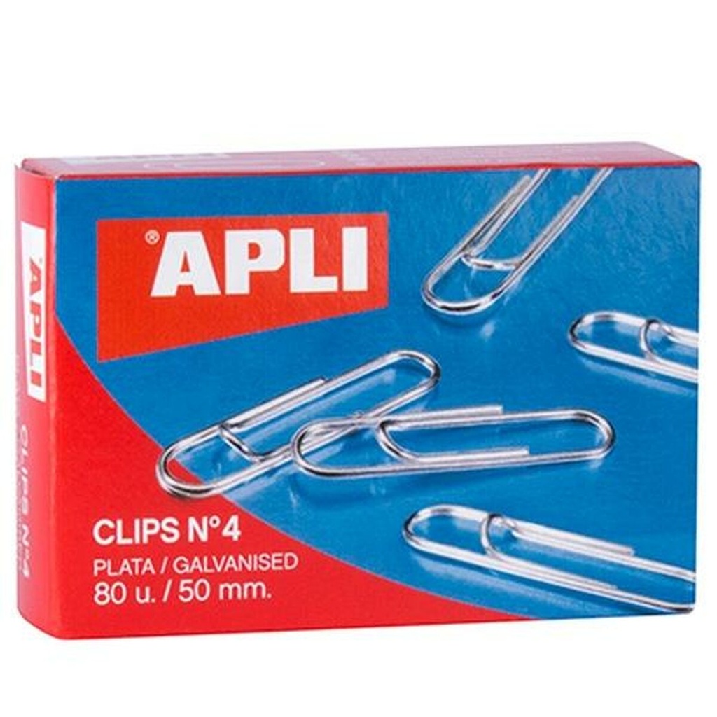 Clips Apli Nº 4 Plateado Plata 50 mm (10 Piezas) (12 Unidades)