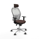 Silla de Oficina con Cabecero Jorquera Piqueras y Crespo 1D086G2 Blanco Marrón oscuro