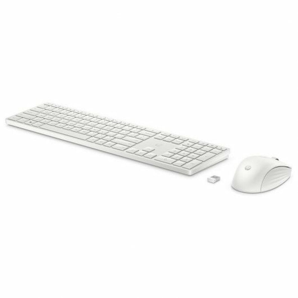 Teclado y Ratón Inalámbrico HP 4R016AA Blanco Qwerty Español