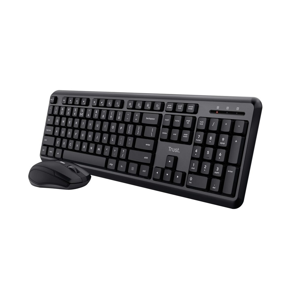 Keyboard and Wireless Mouse Trust TKM-350 Black QWERTY