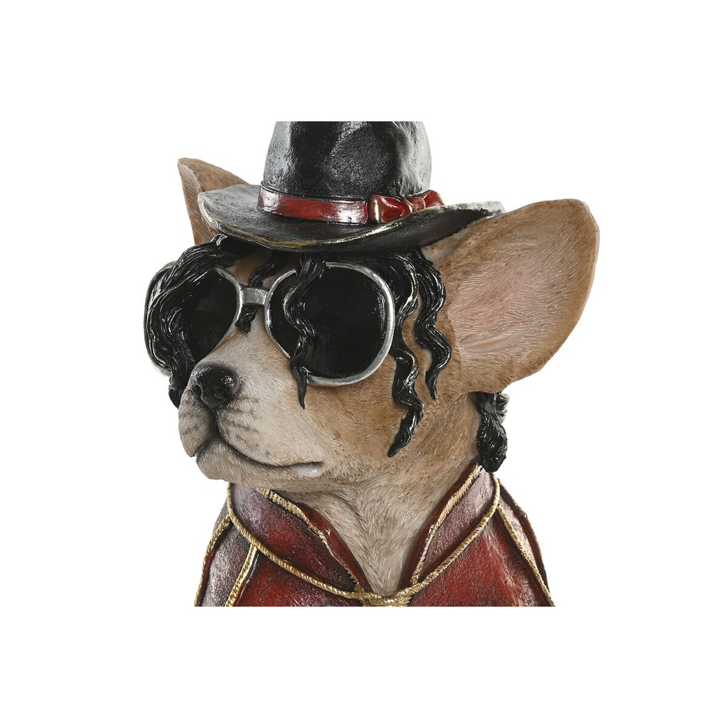 Figura Decorativa Home ESPRIT Marrón Dorado Granate Perro