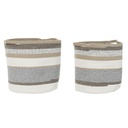 Basket set DKD Home Decor White Grey Natural Jute (2 Pieces)