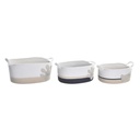 Basket set DKD Home Decor White Grey Cream 60 x 31 x 25 cm (3 Pieces)