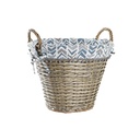 Decorative basket DKD Home Decor Blue White wicker 44 x 44 x 42 cm