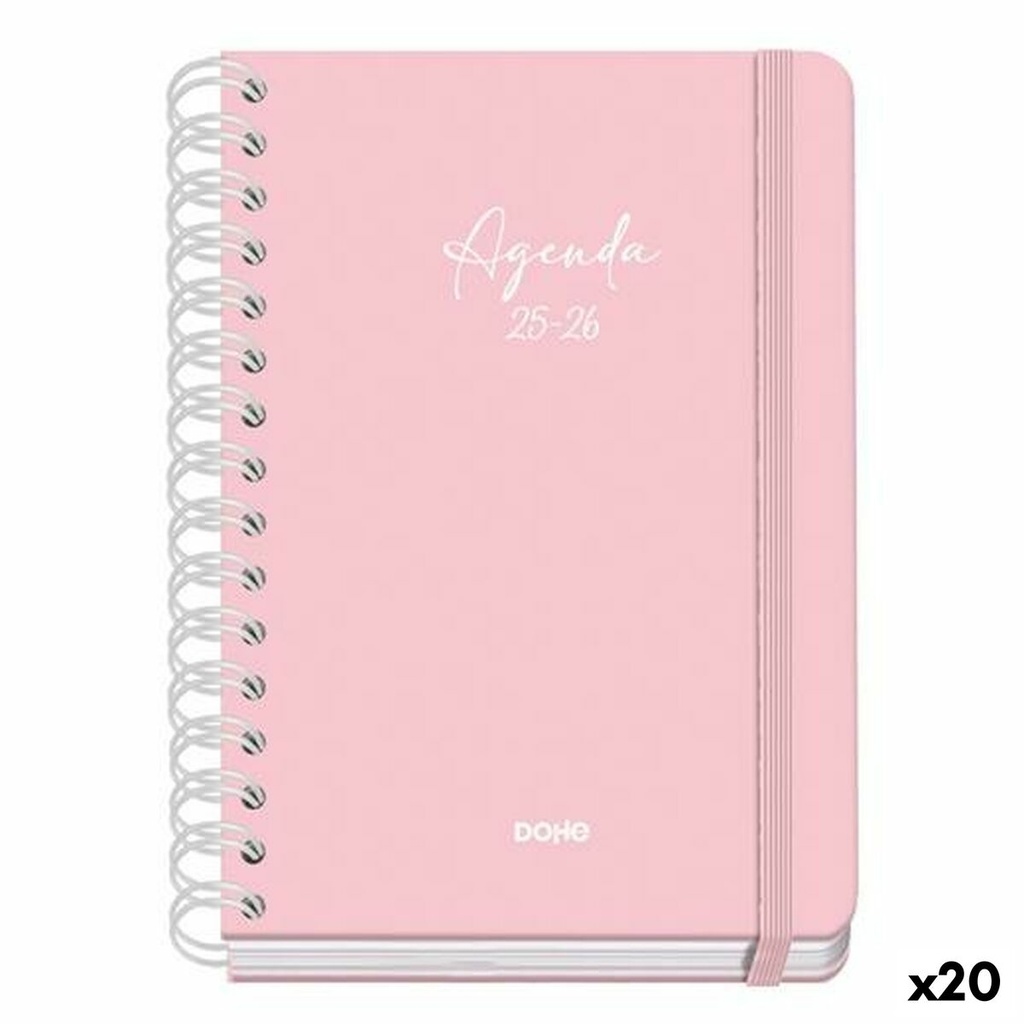 Diary DOHE SERENITY WIRE´O Pink A5 150 x 210 mm 2025-2026 (20 Units)