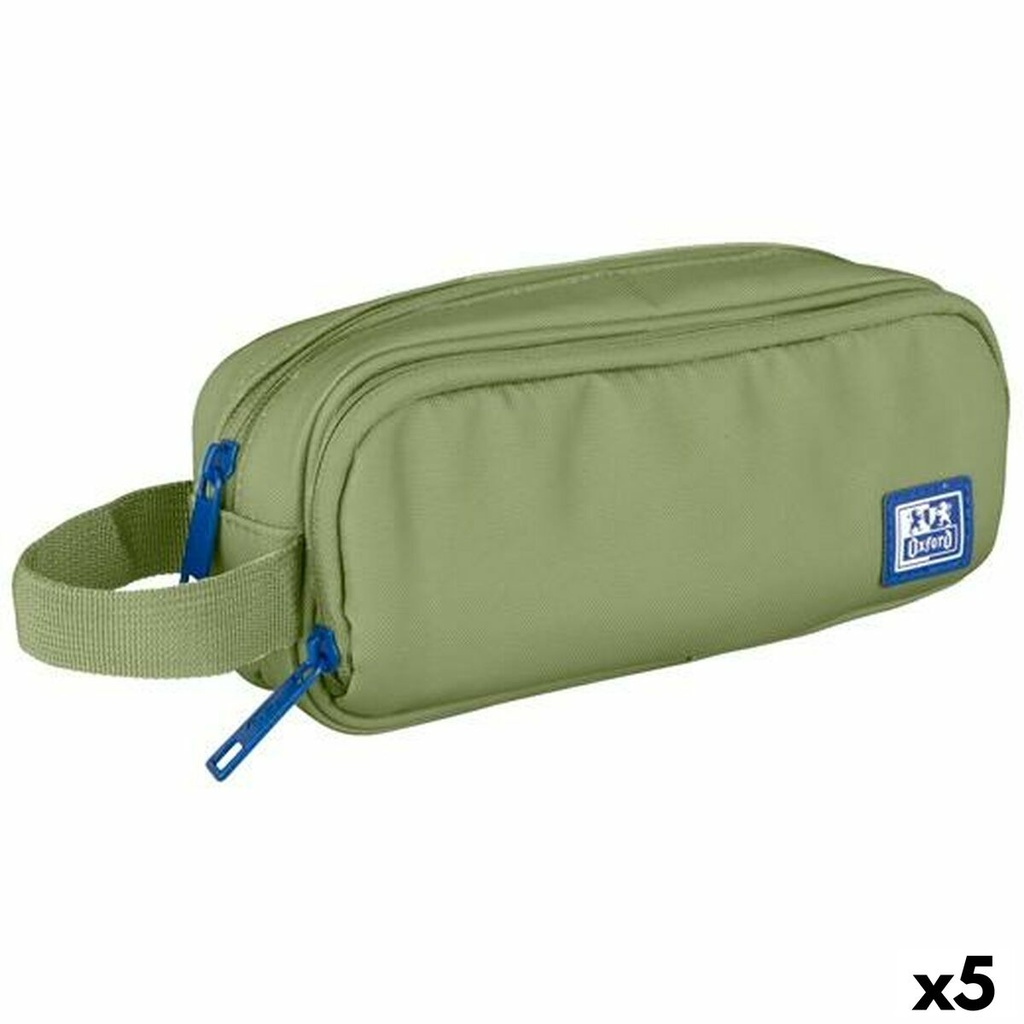 Estuche Escolar Oxford KANGOO YOUNG PROOF B-SMART Verde 22,5 x 9,5 x 7 cm (5 Unidades)