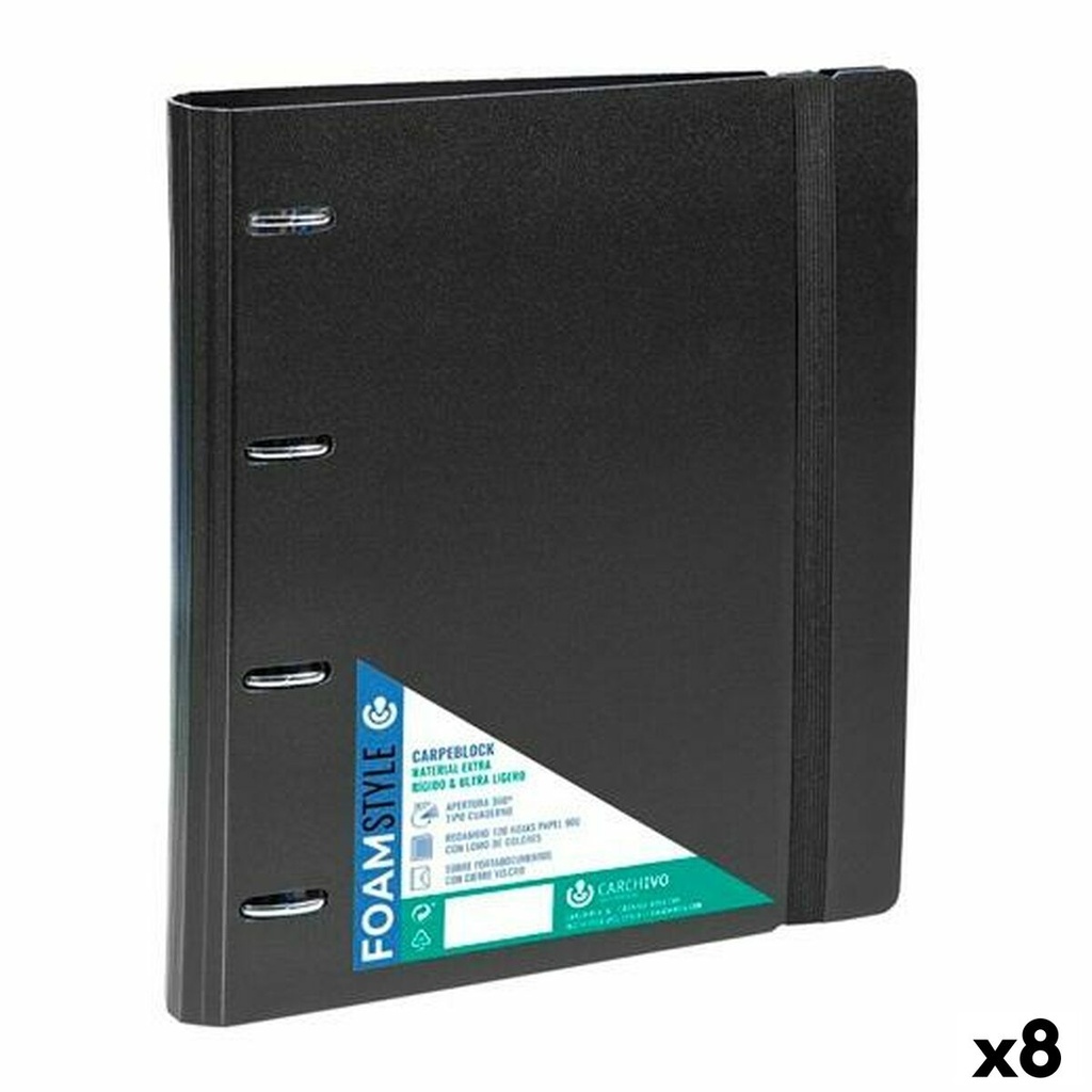 Ring binder Carchivo CARPEBLOCK Black A4 (8 Units)