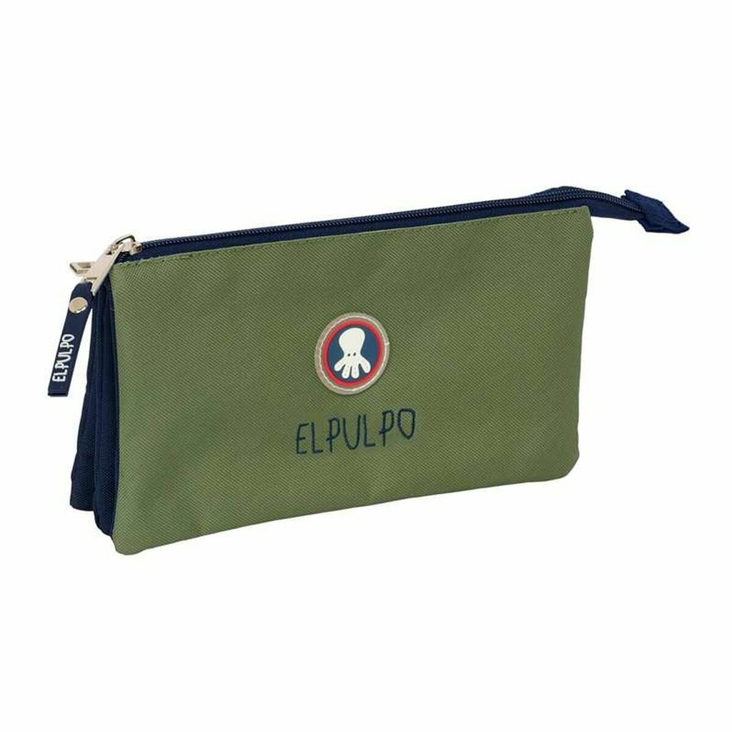 Triple Carry-all El Pulpo   Navy Blue Military green 22 x 12 x 3 cm