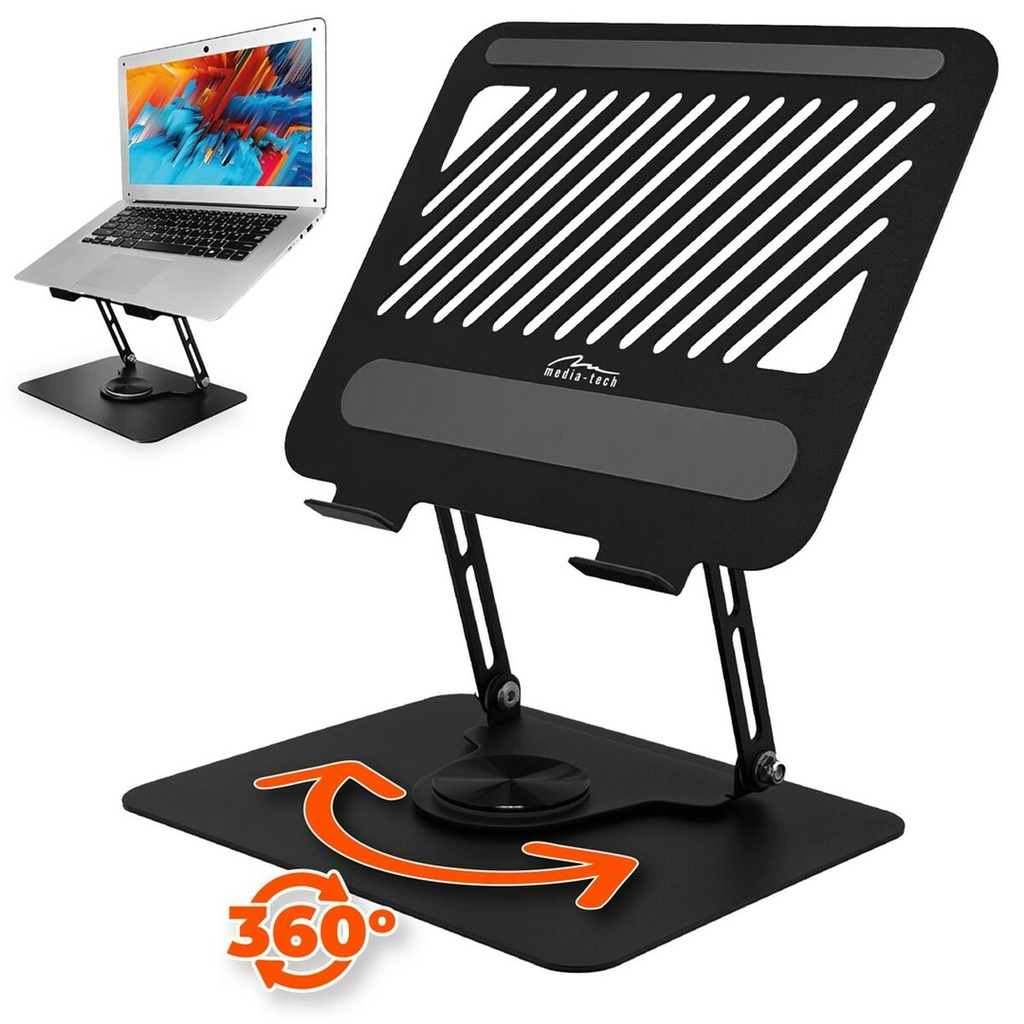 Notebook Stand Media Tech MT2662 Silicone Aluminium Carbon steel