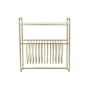 Magazine rack DKD Home Decor Mirror Golden Metal (76 x 35 x 83 cm)