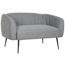 Sofa DKD Home Decor Black Grey Foam Wood Metal Velvet Scandi 129 x 75 x 73 cm