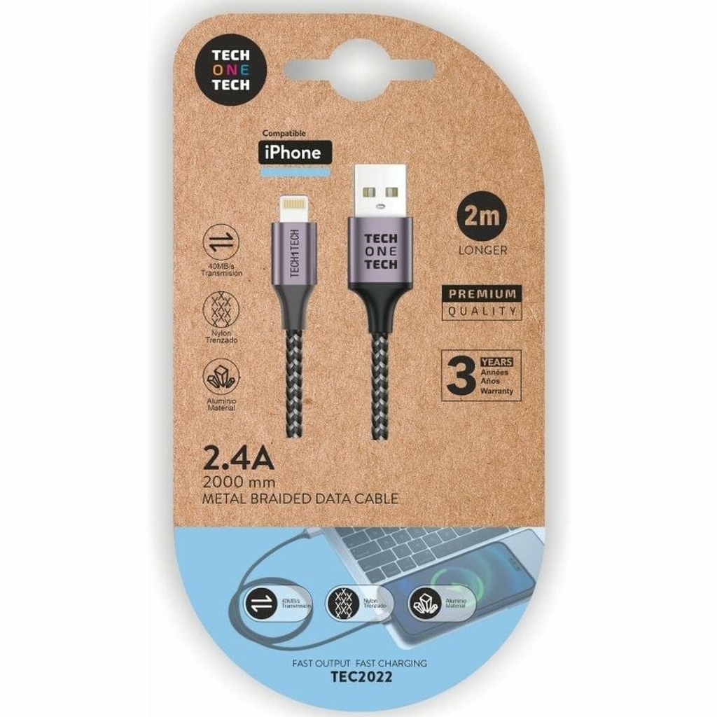 Lightning Cable Tech One Tech TEC2022 Grey