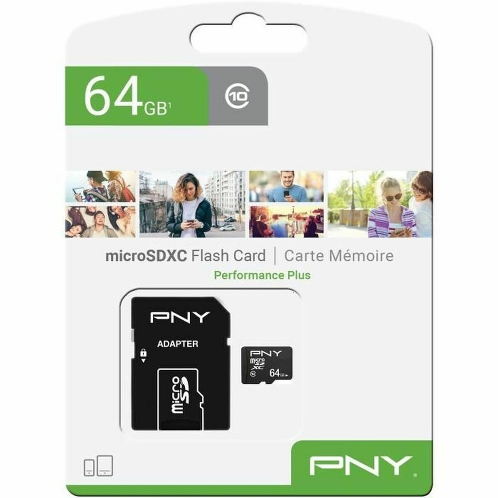 Tarjeta Micro SD PNY P-SDU64G10PPL-GE Performance Plus C10 64 GB