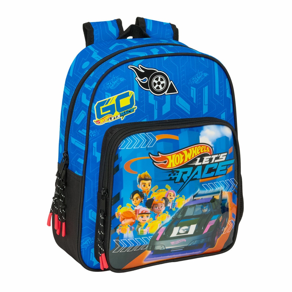 Mochila Escolar Hot Wheels Let's race Azul Negro 27 x 33 x 10 cm