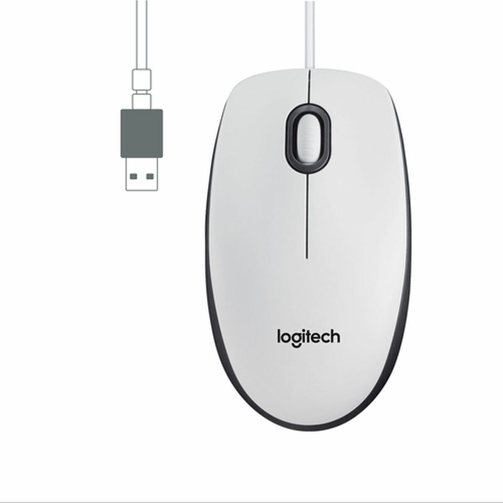 Ratón con Cable y Sensor Óptico Logitech 910-006764 Blanco 1000 dpi