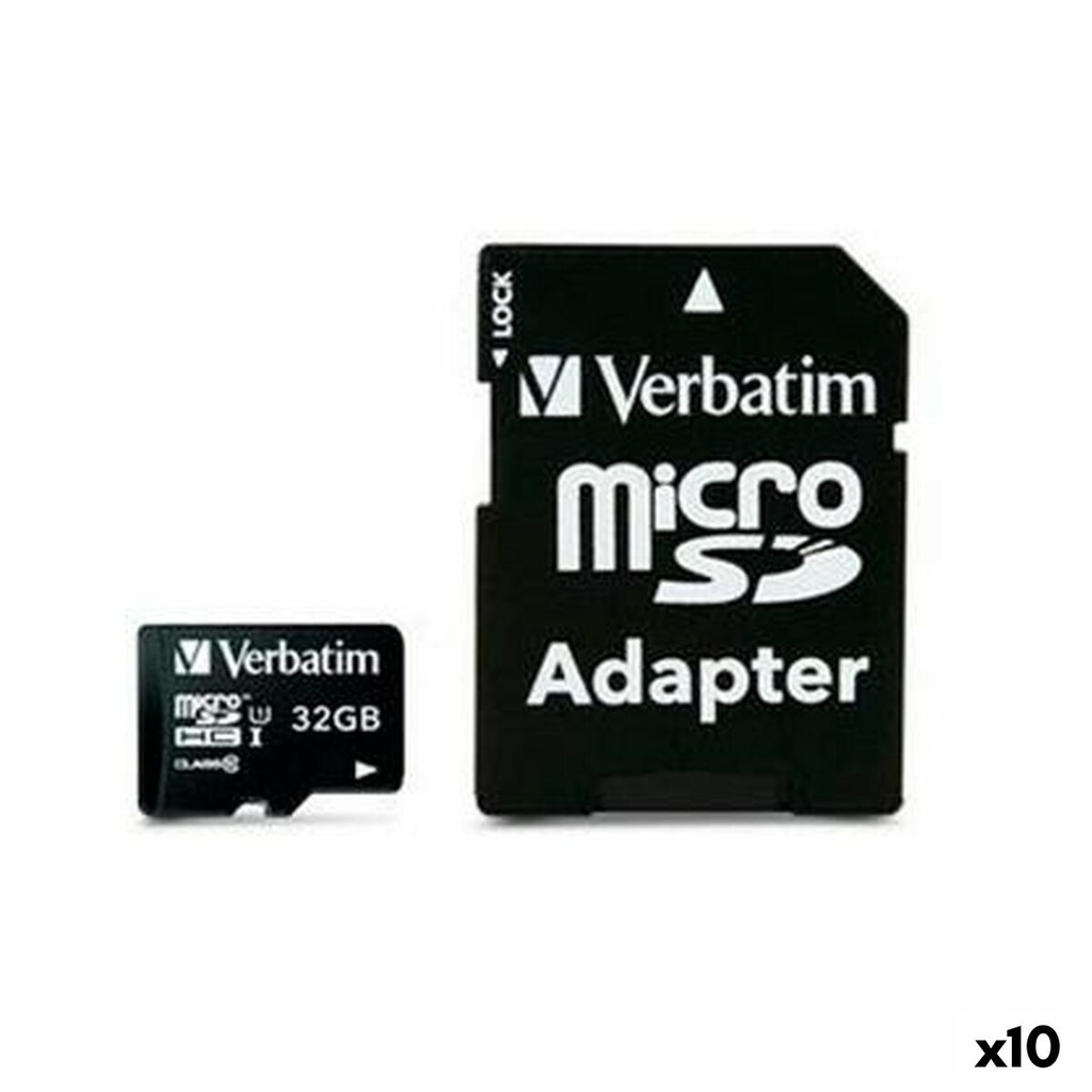 Tarjeta de Memoria SDHC Verbatim 32 GB (10 Unidades)