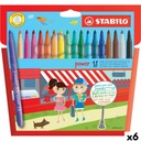 Set of Felt Tip Pens Stabilo POWER Multicolour 18 Pieces (6 Units)