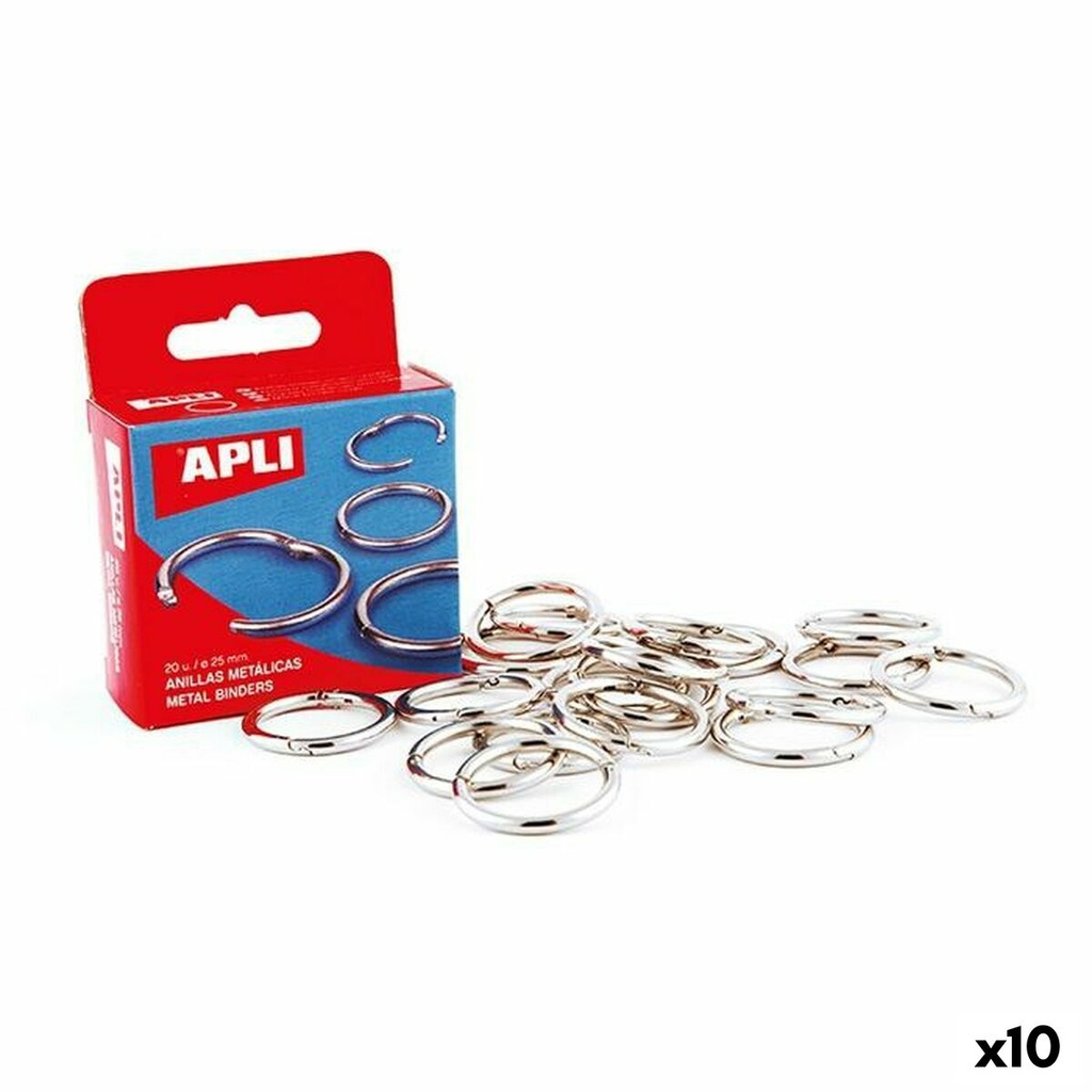 Rings Apli Silver 51 mm Binding (10 Units)