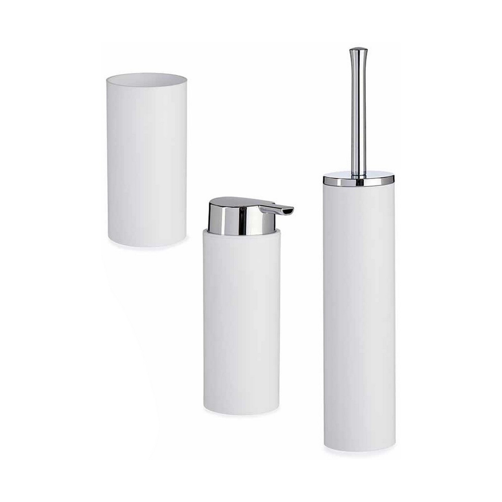 Bath Set Berilo B6274 S3-3 White Silver Plastic