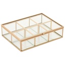 Caja-Joyero Home ESPRIT Dorado Metal Cristal 20 x 16 x 5 cm