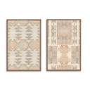 Cuadro Home ESPRIT Rojo Beige Gris 75 x 3 x 105 cm (2 Unidades)