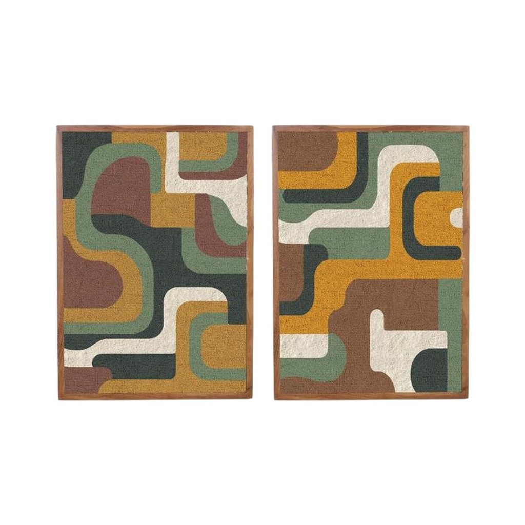 Painting Home ESPRIT Green Mustard Modern Urban 75 x 3 x 105 cm (2 Units)