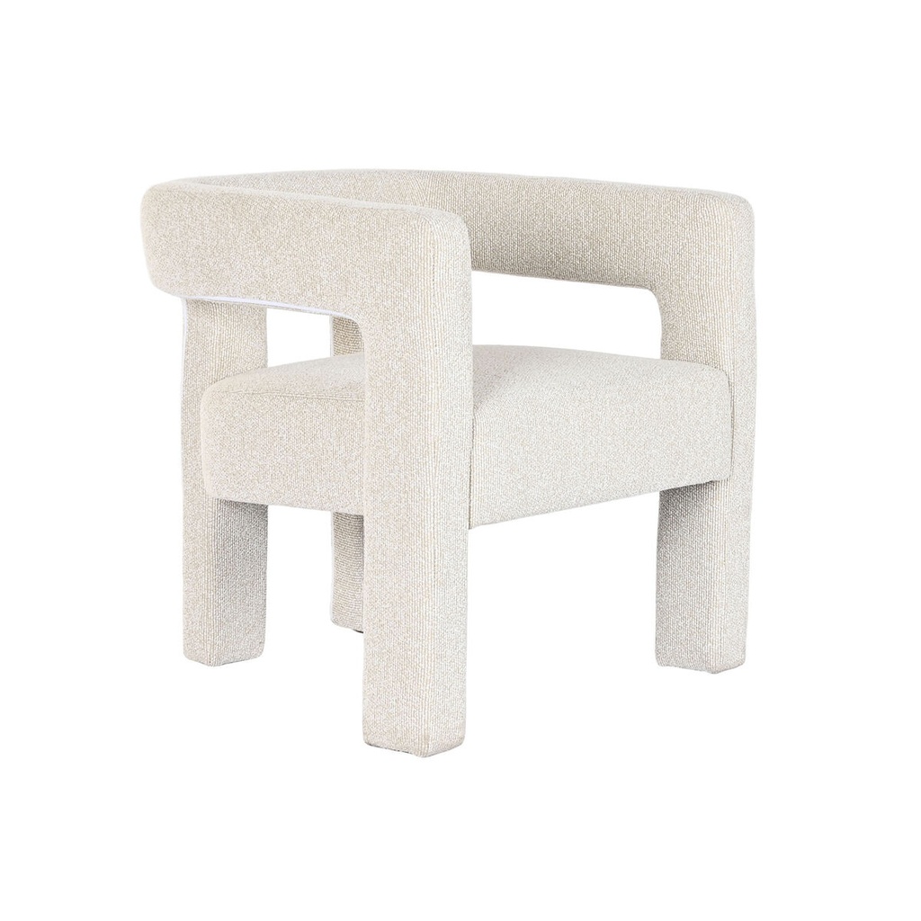 Armchair Home ESPRIT White Polyester Wood 67 X 61,5 X 67,5 CM
