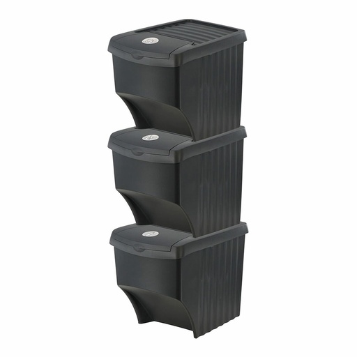Recycling Waste Bin Sortibox Black Stackable