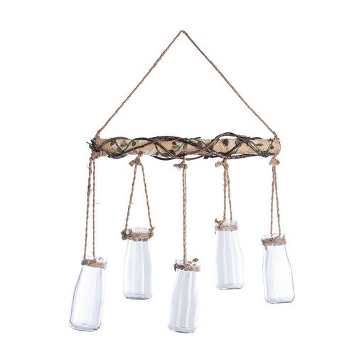 Decoración Colgante Atmosphera Jarrón Decorativo Yute (44,5 x 40,5 x 6 cm)