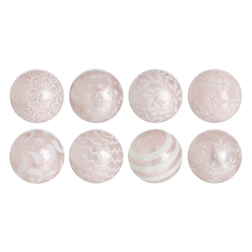 Balls CAPIZ Decoration Pink 10 x 10 x 10 cm (8 Units)