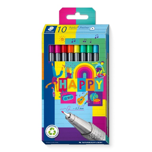 Set de Rotuladores Staedtler Triplus Fineliner 334 10 Piezas Multicolor