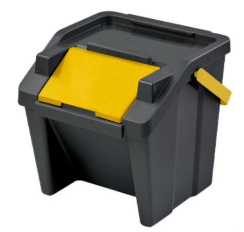 Recycling Waste Bin Tontarelli Moda Yellow Stackable 28 L