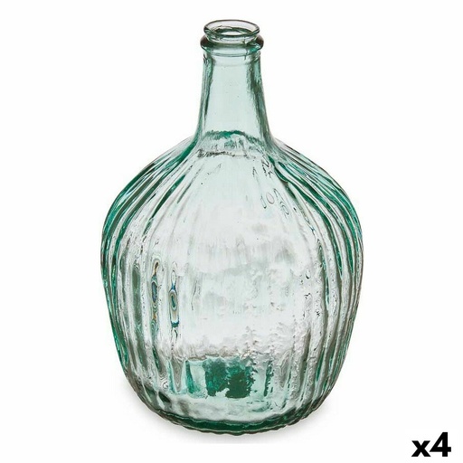 Botella decorativa Gift Decor 2255/04R Transparente Rayas 4 L 19 x 30 x 19 cm 16 x 29,5 x 16 cm Decoración (4 Unidades)