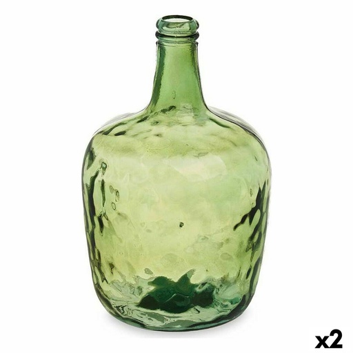 Botella decorativa Gift Decor 2255/08-G Verde Liso 8 L 22 x 37,5 x 22 cm Decoración (2 Unidades)