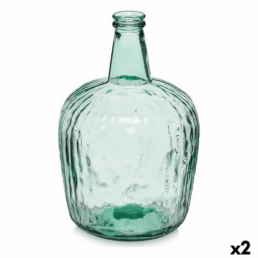 Decorative bottle Gift Decor 2255/08R Transparent Stripes 8 L 14 x 44 x 13 cm 20 x 37,5 x 20 cm Decoration (2 Units)